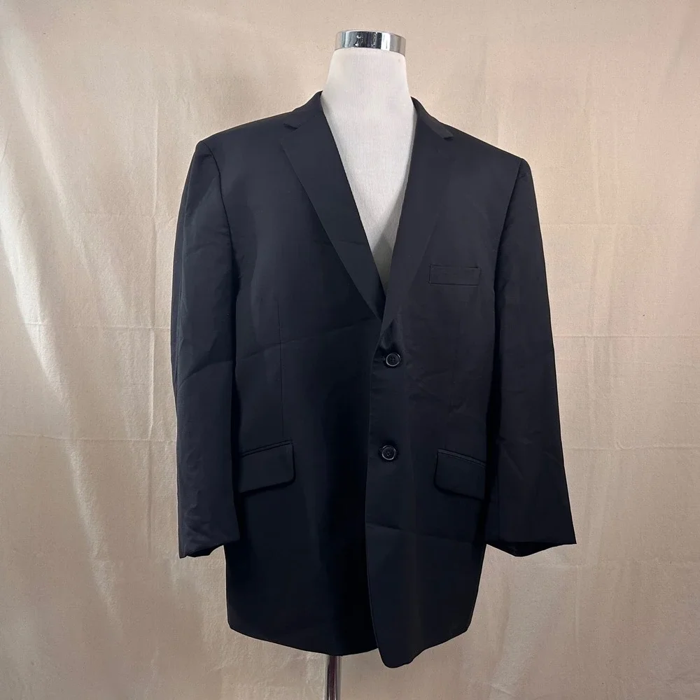 Joseph Abboud 54R Sport Coat Wool Blend Black Two Button Double Vented